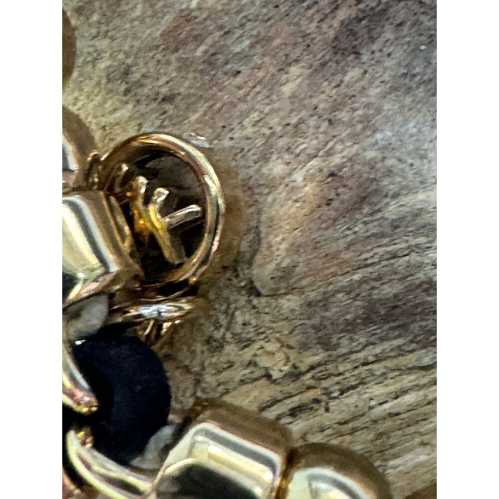 Michael Kors Bracelet Gold Tone Beaded With Engraved Bar And Adjustable Cord - Picture 6 of 6
